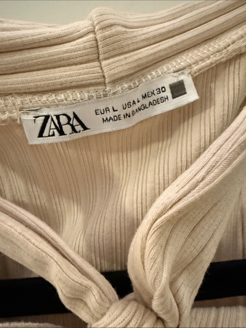 Zara Cream Ribbed Halter-Keyhole One-Piece - Picture 2 of 4